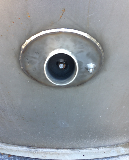 Tap Master, Inc. - 45 degree Hot Tap on 36' 316 S/S Tank