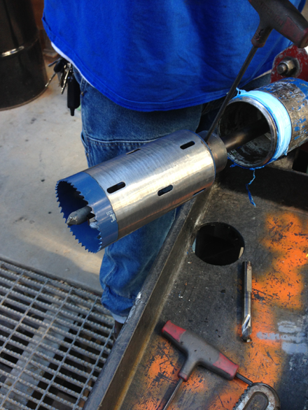 Tap Master, Inc. - 45 degree Hot Tap on 36' 316 S/S Tank